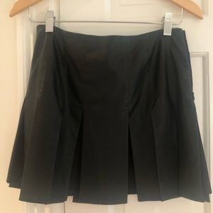 Zara Pleated Vegan Leather Mini Skirt